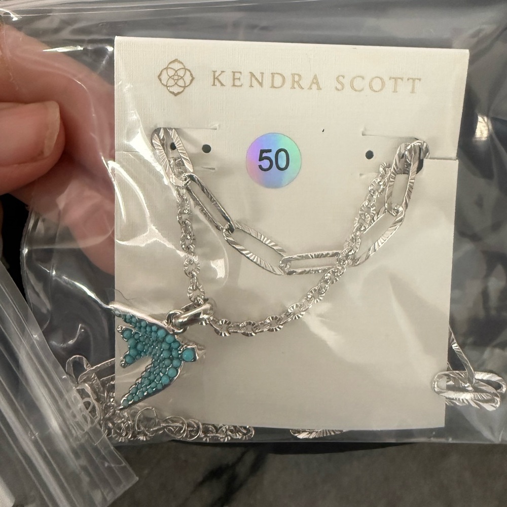 NEW Kendra Scott Melody Bird Silver Multi Strand Necklace - Picture 3 of 3